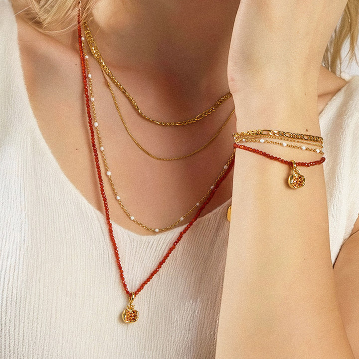 Scarlet Fortune Layered Bracelet