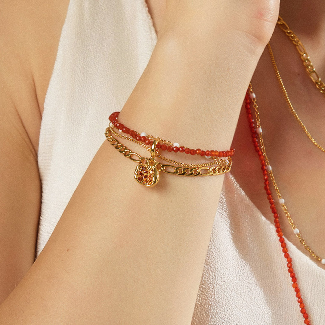 Scarlet Fortune Layered Bracelet