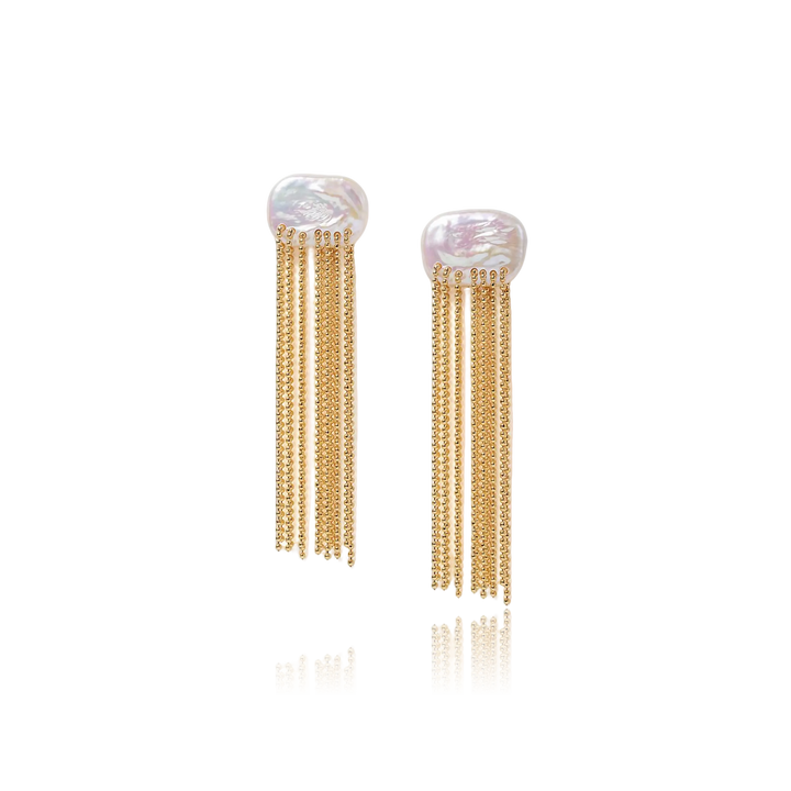 Pearl Cascade Tassel Earrings