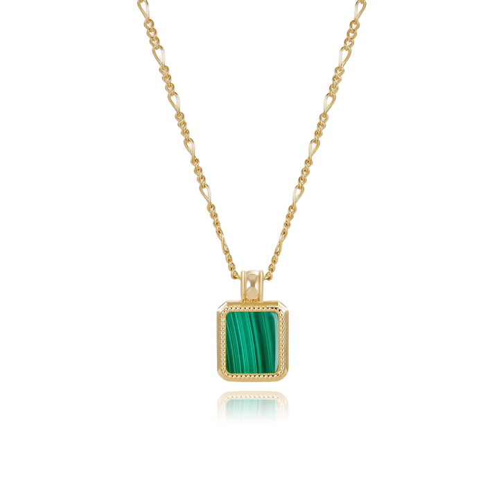 Malachite Oil Frame Gold Necklace