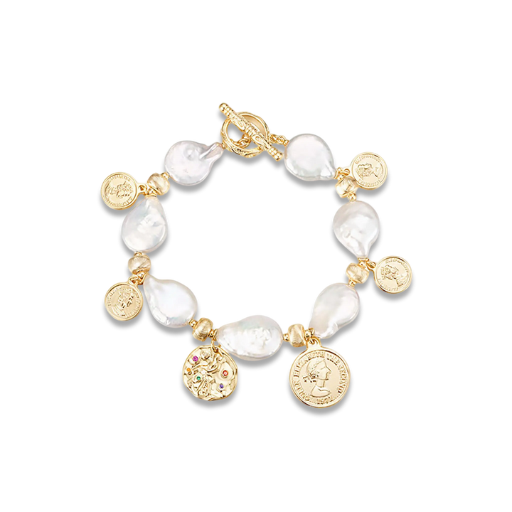Coin & Pearl Baroque Bracelet