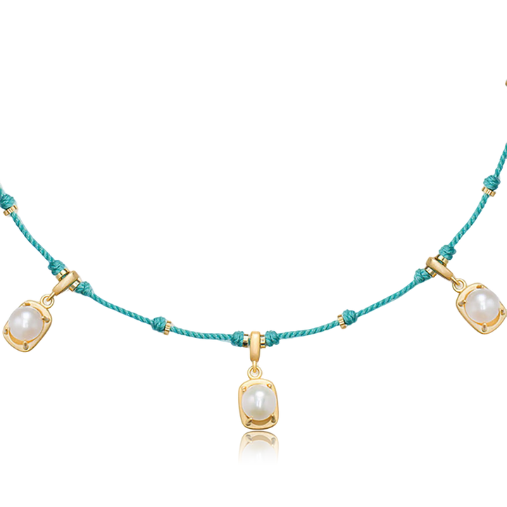 Boho Pearl & Gold  Charm Necklace