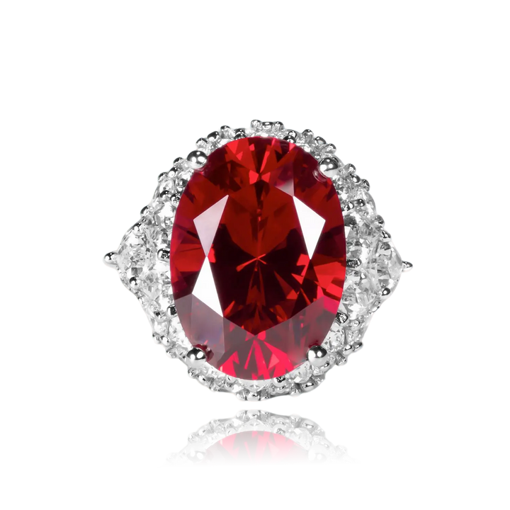Scarlet Majesty Silver Ring