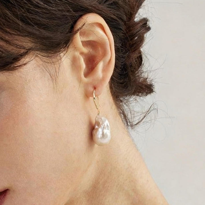Natural Form Baroque Pearl Earrings
