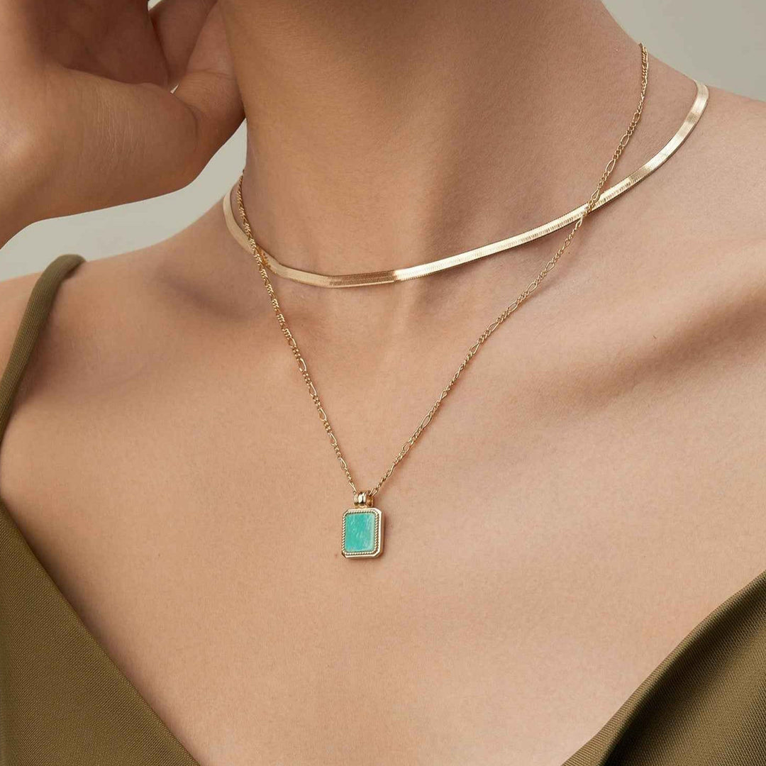 Amazonite Gemstone Pendant Necklace