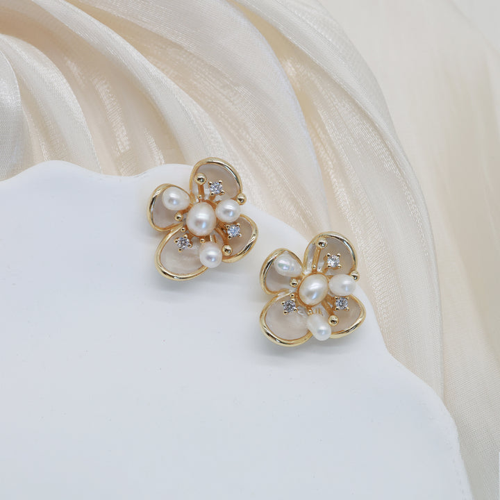 Bloom Pearl Flower Earrings