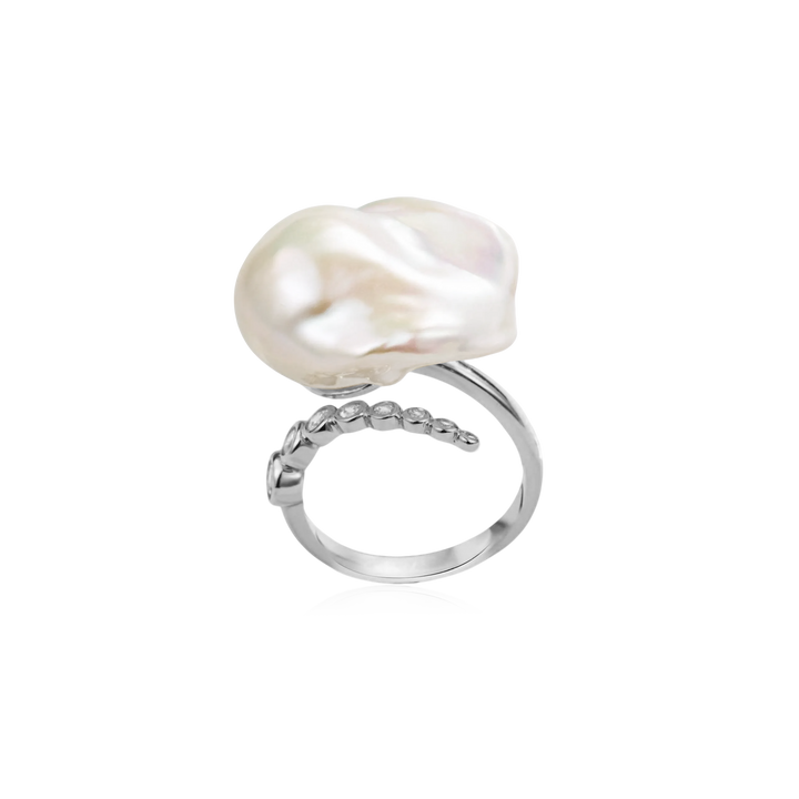 Starlit Splendor Baroque Pearl Ring