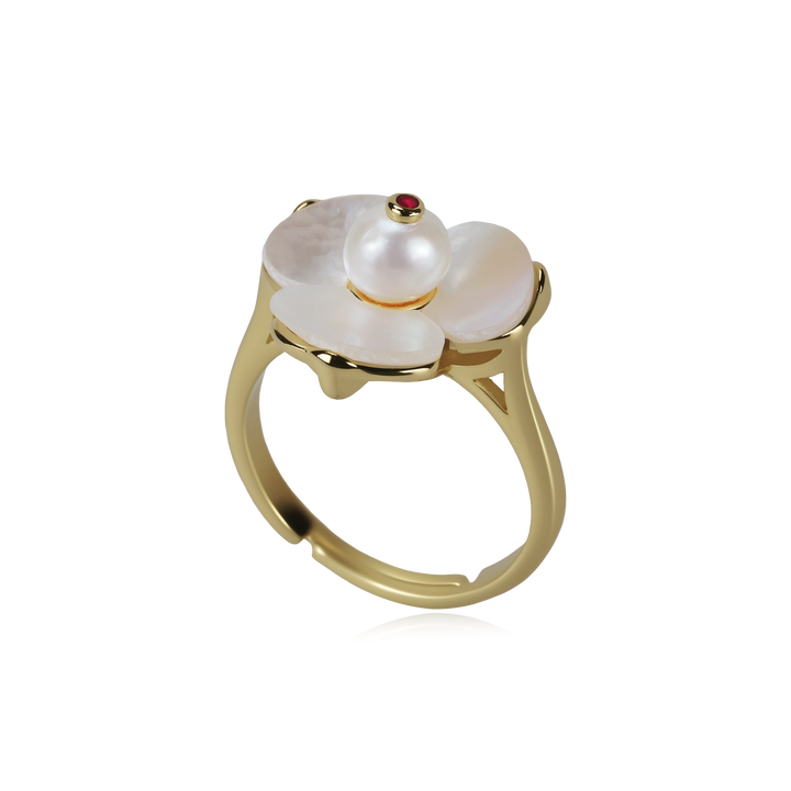 Bague Nacre Fleurie