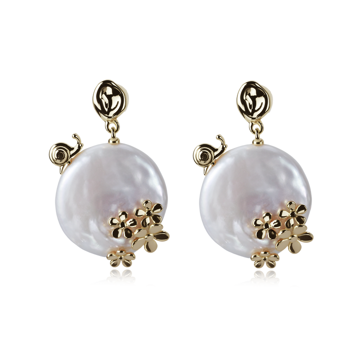 Floral Pearl Drop Earrings