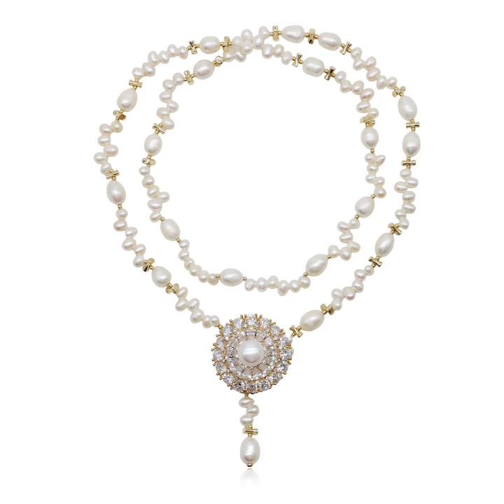 Étoile Royale Pearl Lariat Necklace