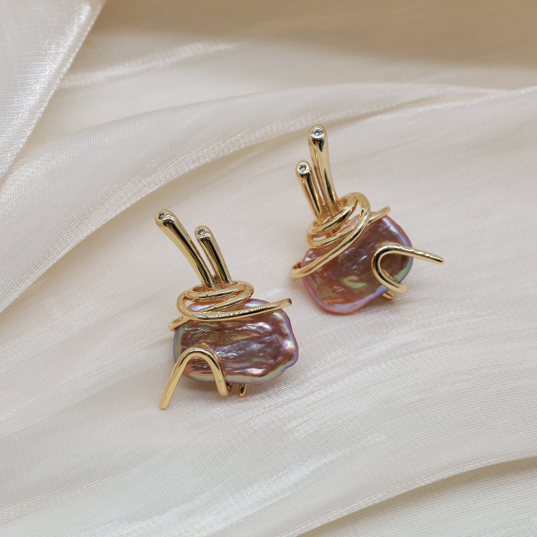 Orbit Pearl Sculpt Earrings
