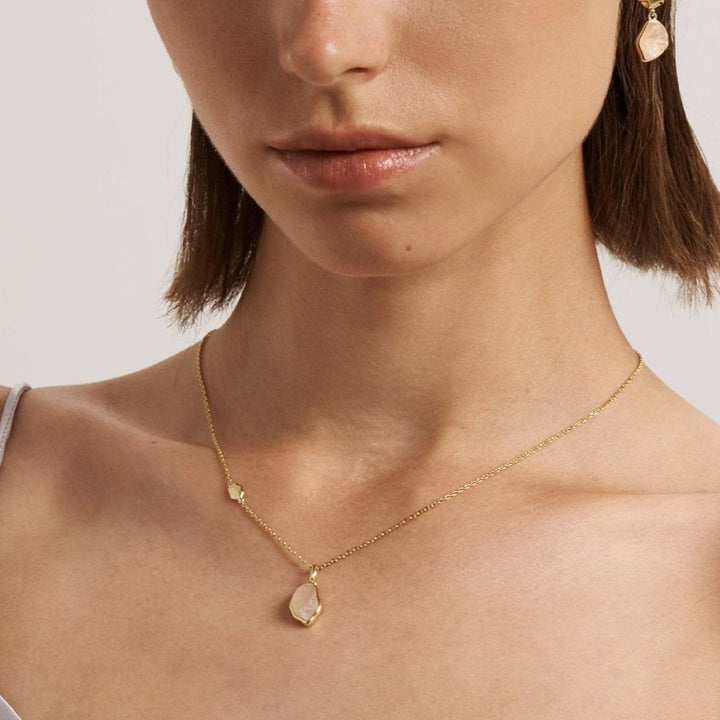 Quiet Rose Stone Necklace