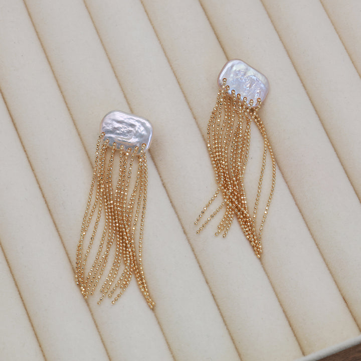 Celeste Pearl Fringe Earrings