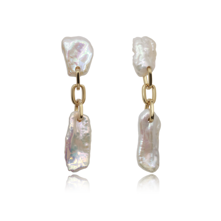 Baroque Stick Pearl Drop Earrings