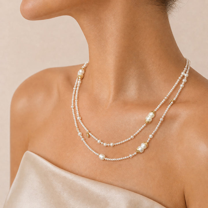 Aurelia Double Strand Pearl Necklace