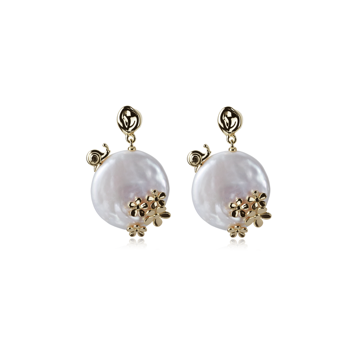 Floral Pearl Drop Earrings
