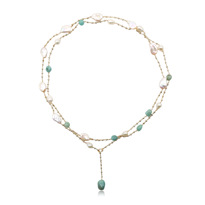 Aurelia Pearl & Jade Layered Necklace