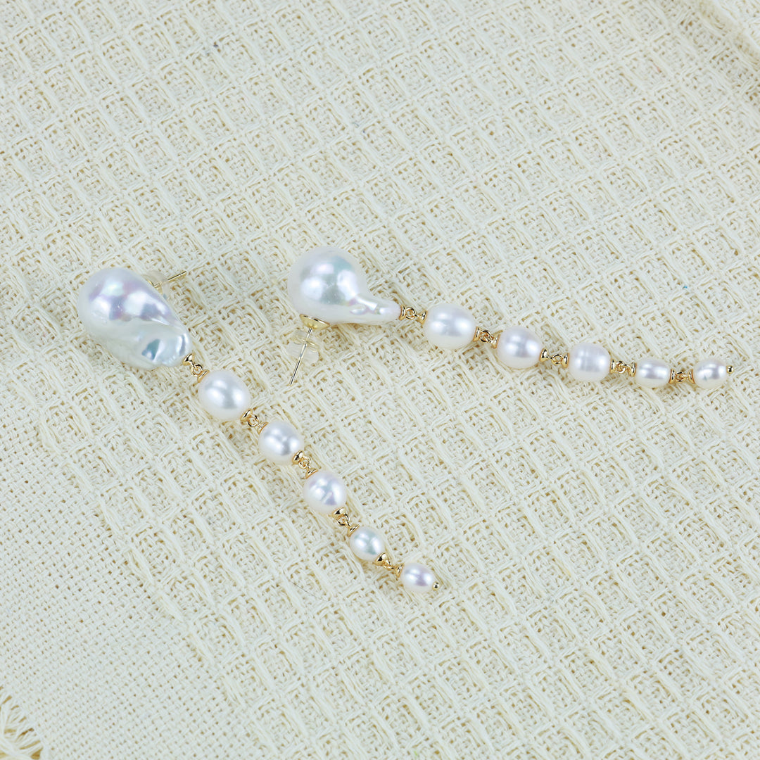 Luminous Cascade Pearl Earrings