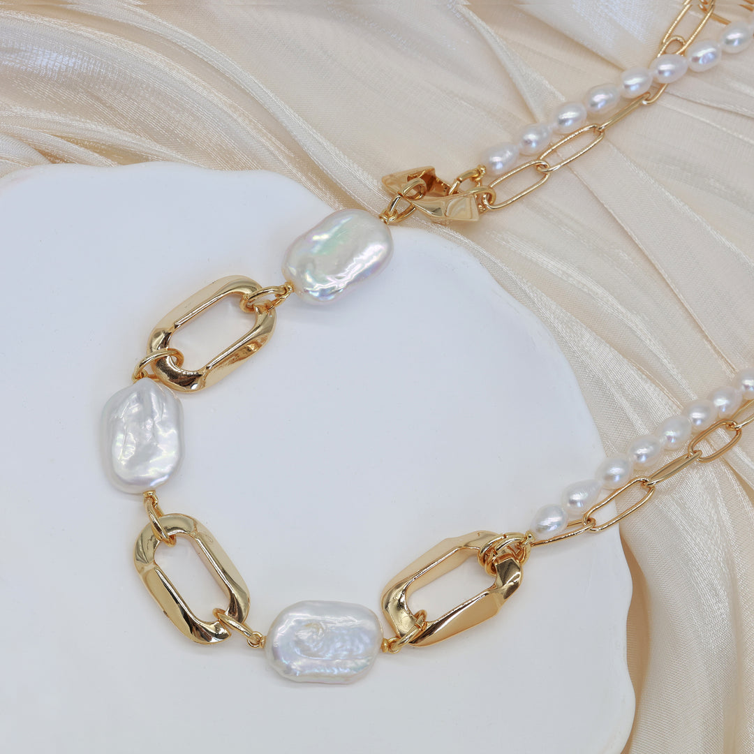 Aurielle Pearl Link Necklace