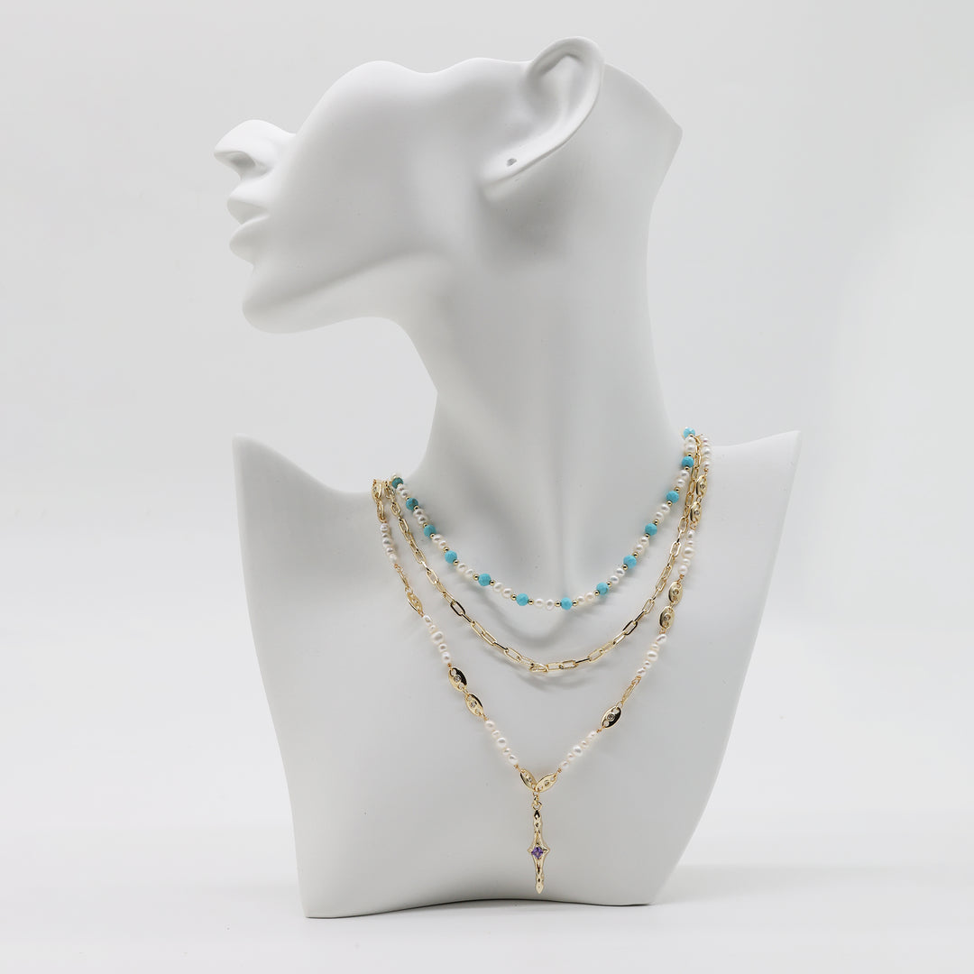 Ocean Mist Pearl & Gemstone Necklace