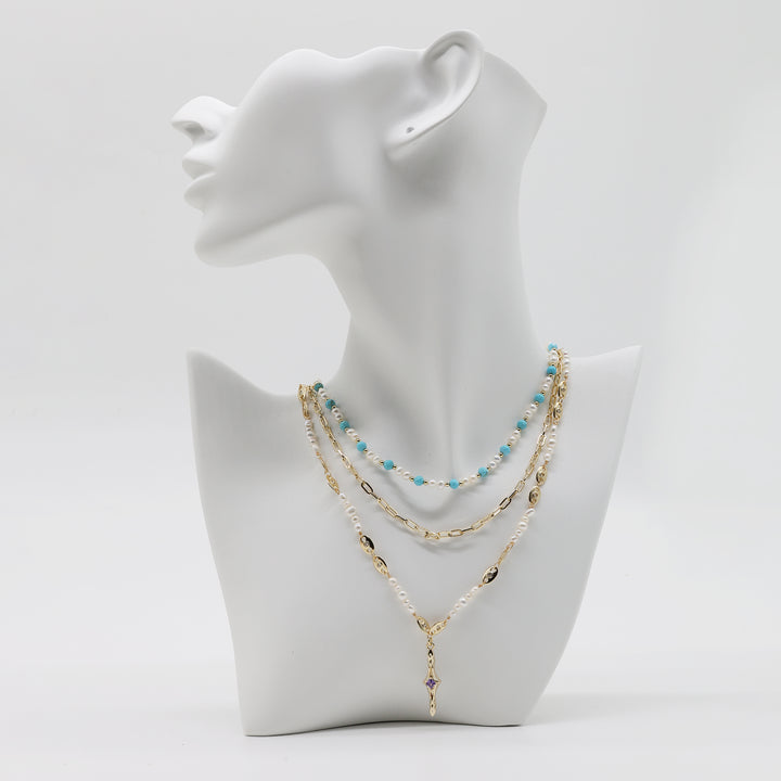 Ocean Mist Pearl & Gemstone Necklace