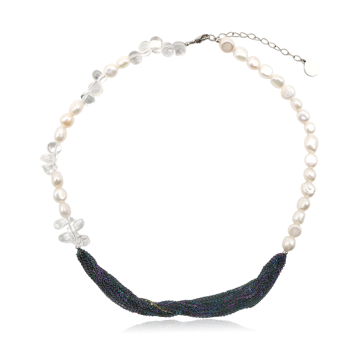 Noir Wave Pearl Statement Necklace