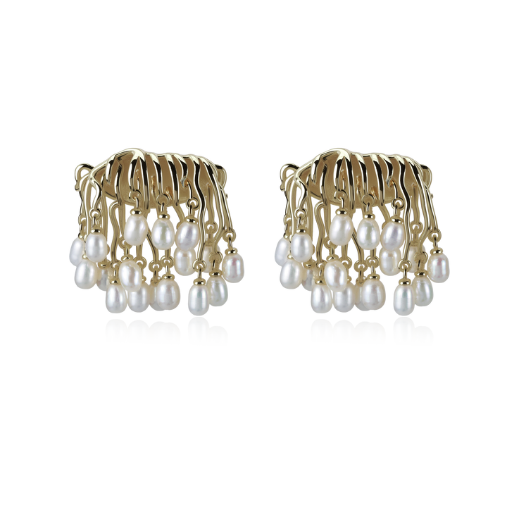 Pearl Fringe Tassel Earrings