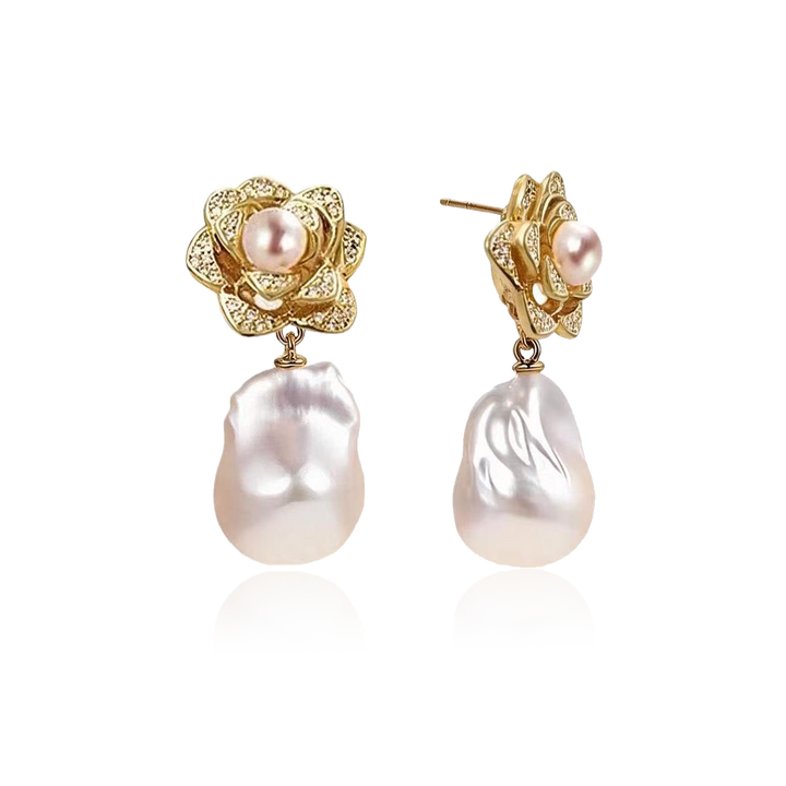 Rosalie Bloom Pearl Drop Earrings