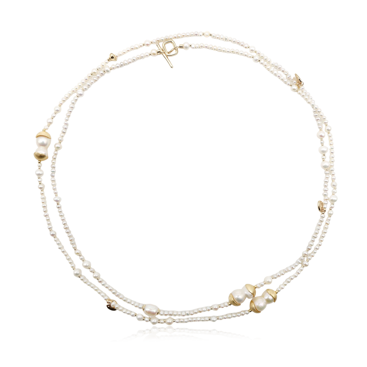 Aurelia Double Strand Pearl Necklace