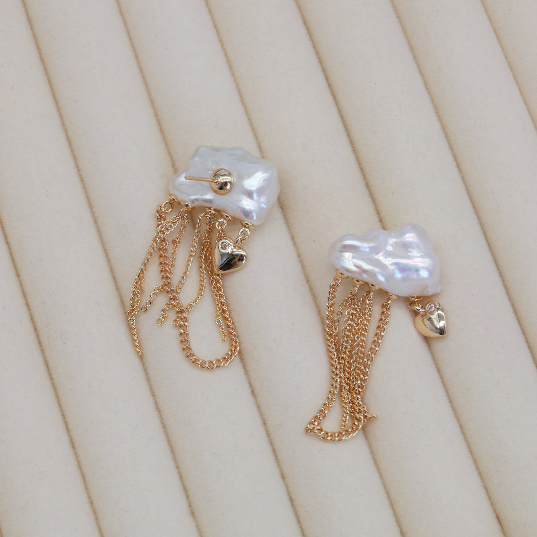Rainfall Pearl Chain Earrings