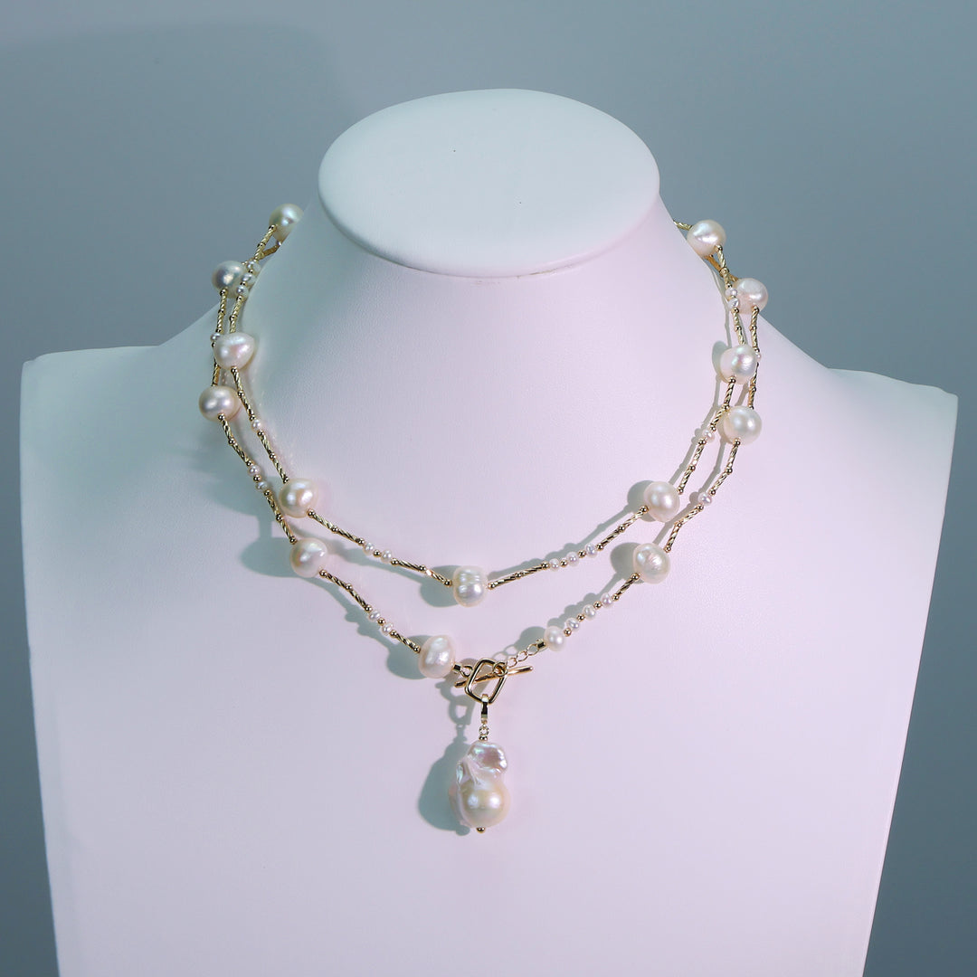 Timeless Pearl Cascade Necklace