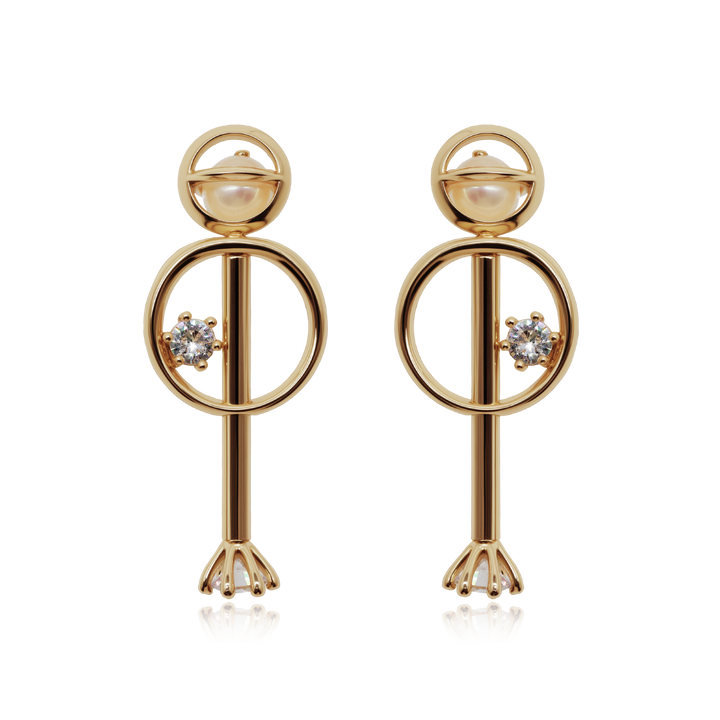 Orbit Pearl Drop Earrings