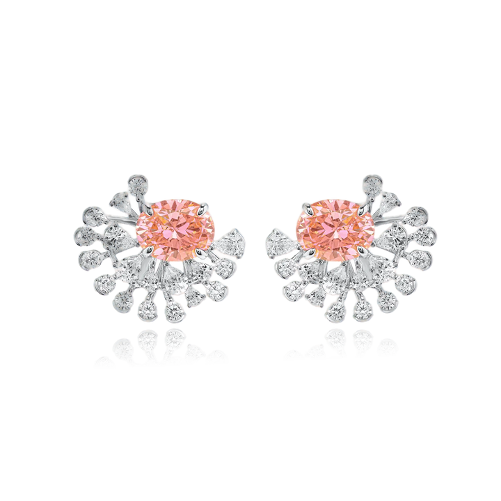 Rose Mocha Gemstone Silver Earrings