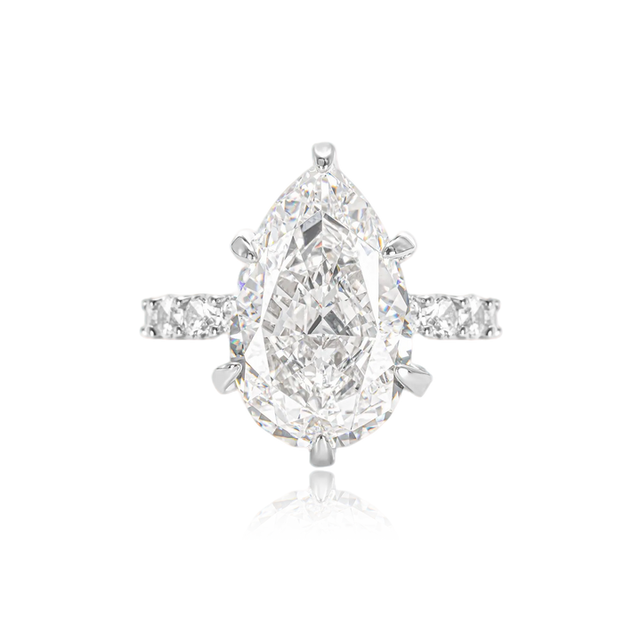 Ethereal Teardrop Halo Ring