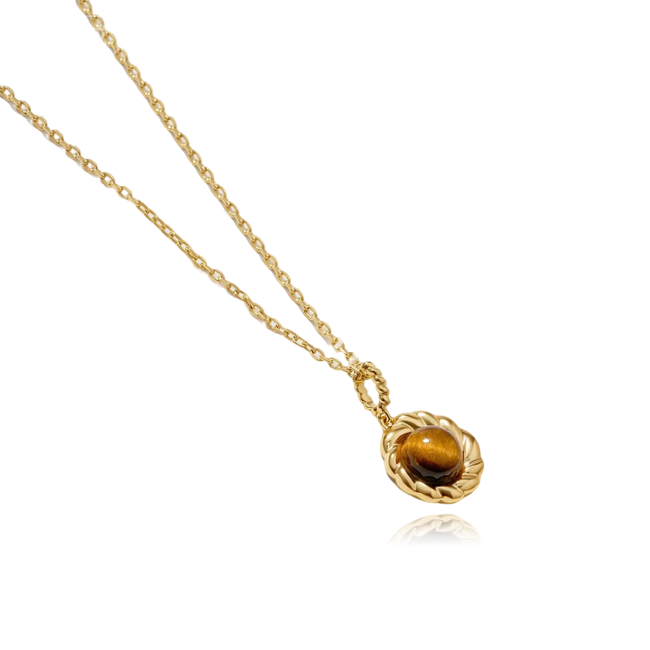 Amber Coffee Pendant Necklace