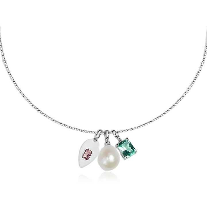 Pearl Leaf Charm Necklace