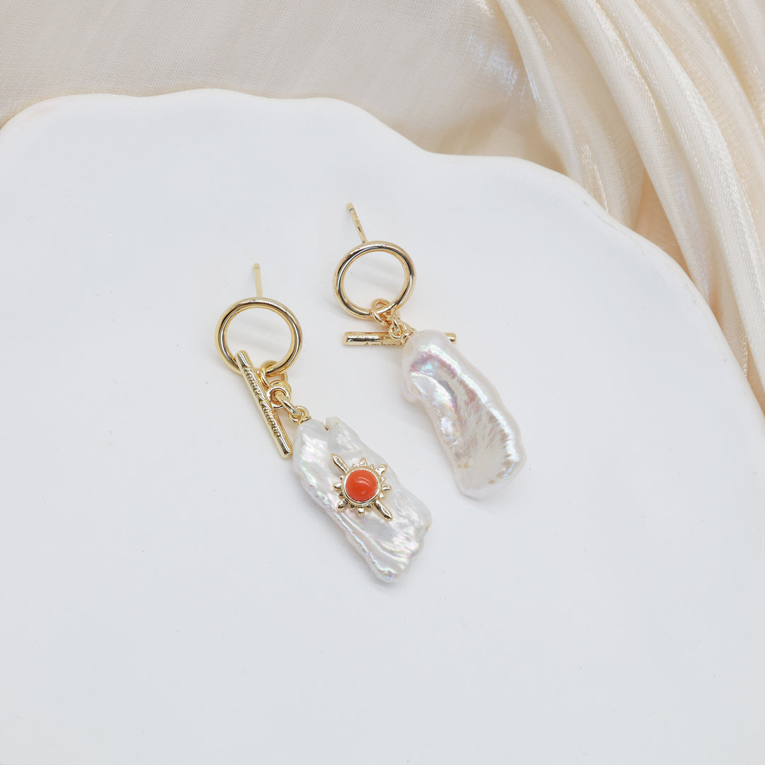 Solar Pearl Drop Earrings