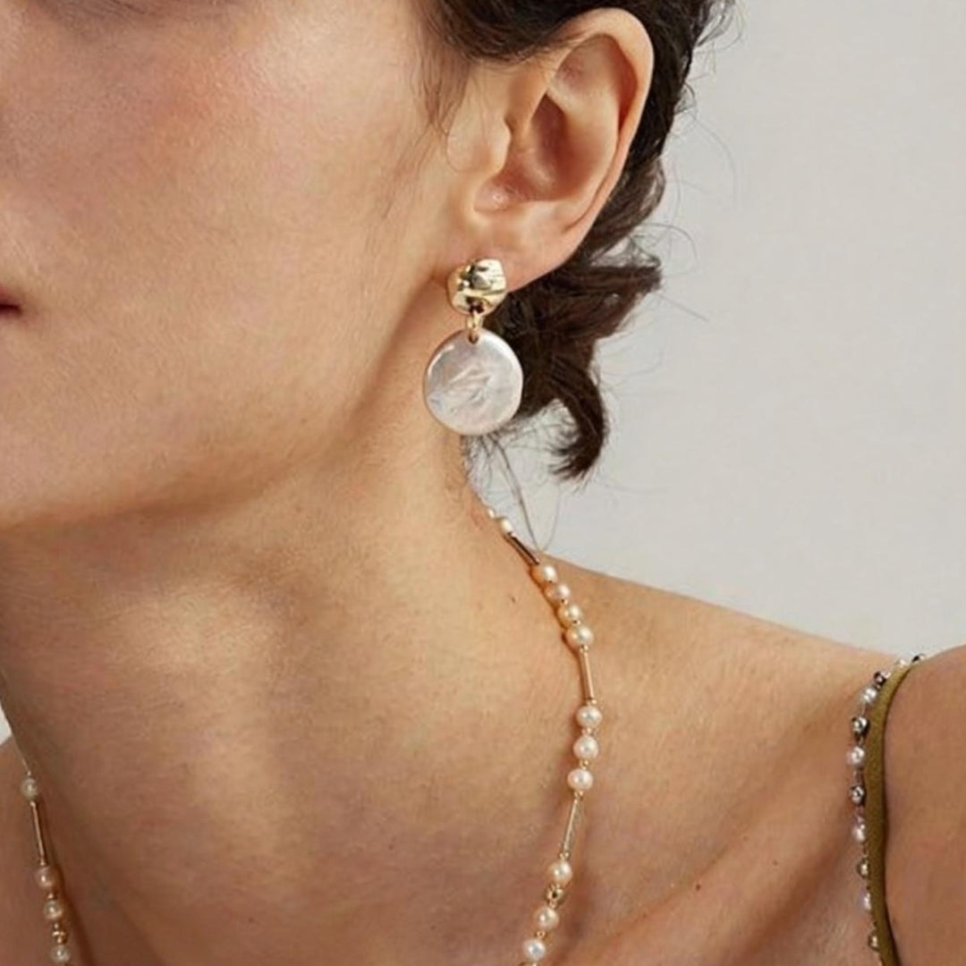 Soft Edge Pearl Statement Earrings