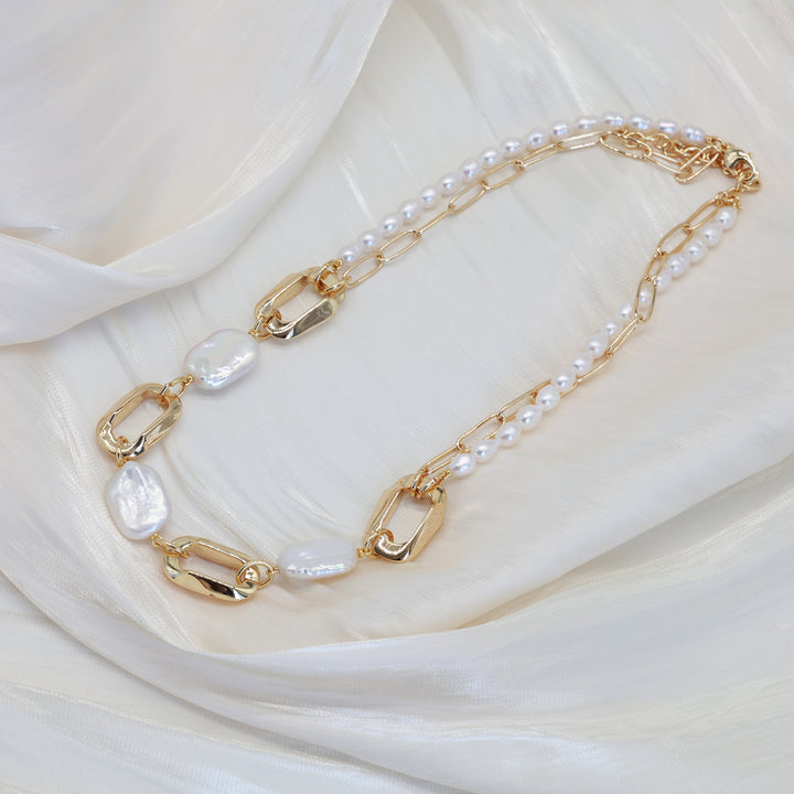 Aurielle Pearl Link Necklace