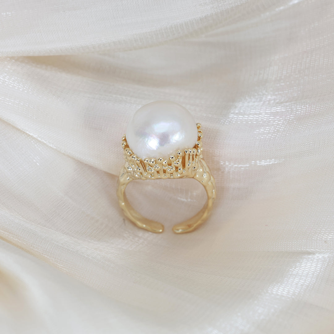 Crowned Pearl Statement Ring