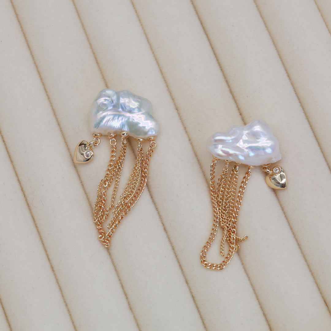 Rainfall Pearl Chain Earrings