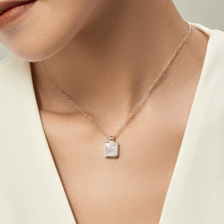 Mother-of-Pearl Gemstone Pendant Necklace