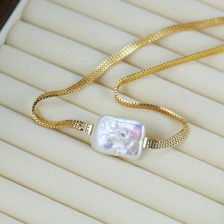 Modern Baroque Pearl Choker Necklace