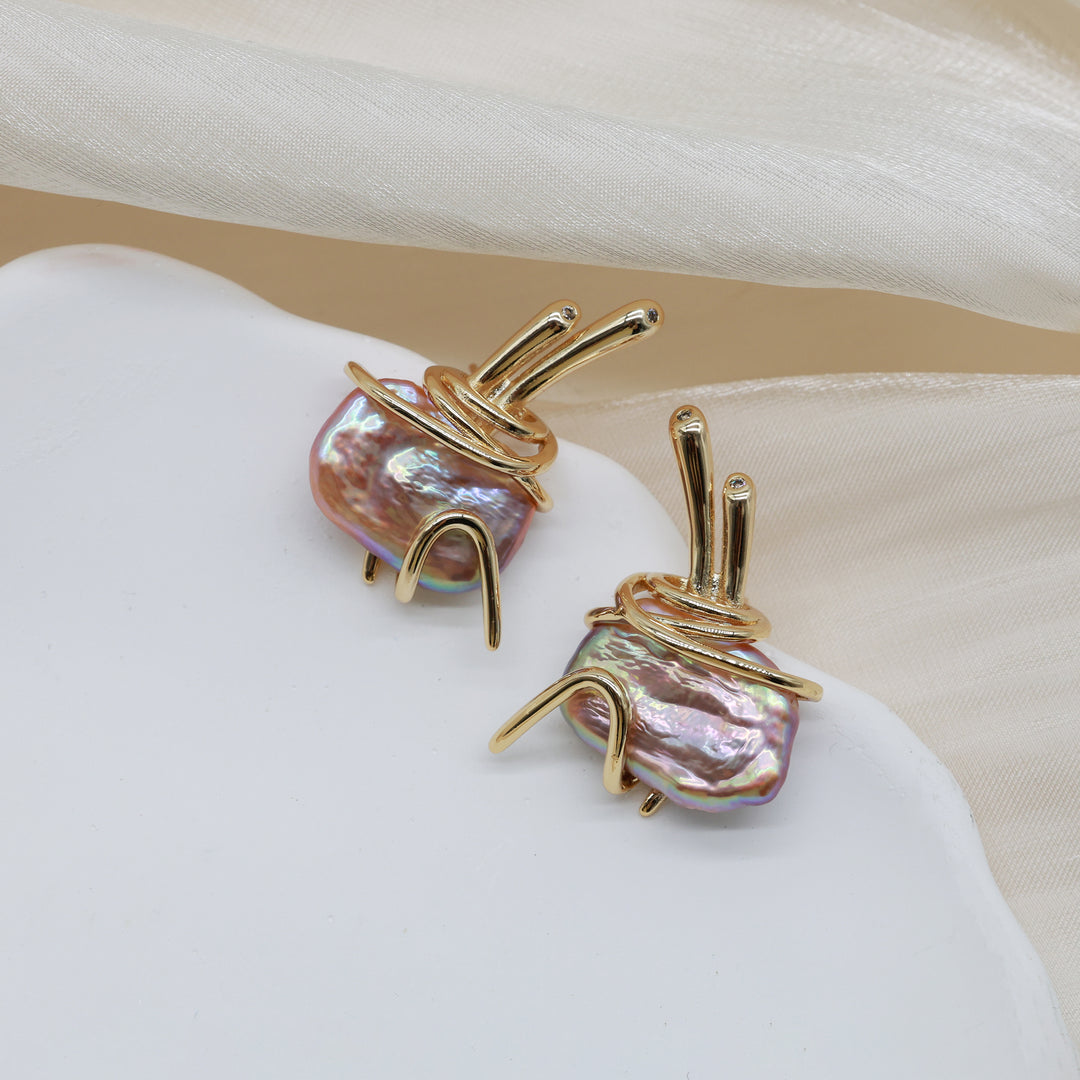 Orbit Pearl Sculpt Earrings
