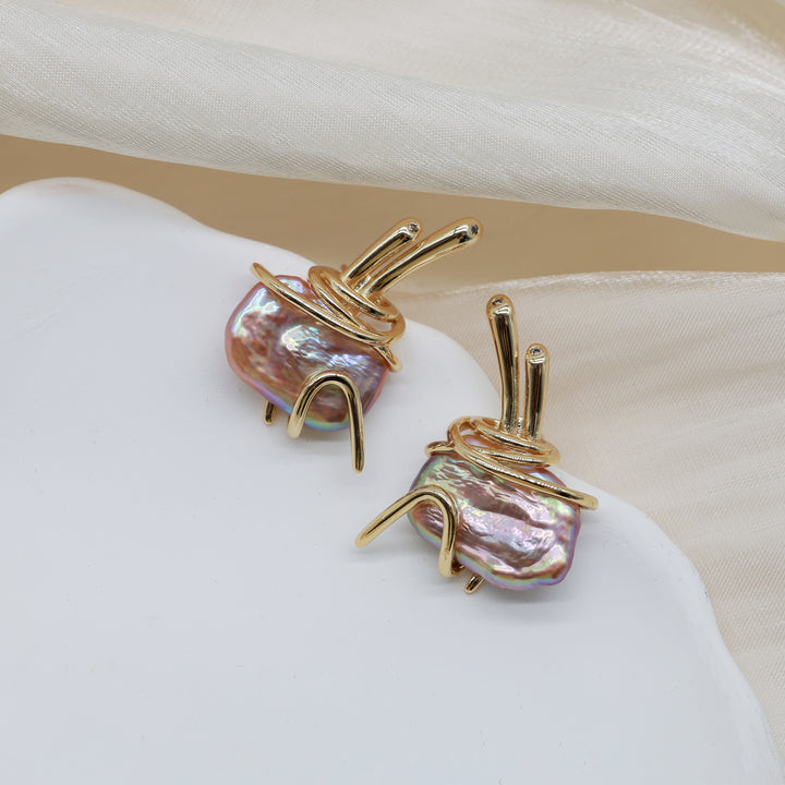 Orbit Pearl Sculpt Earrings