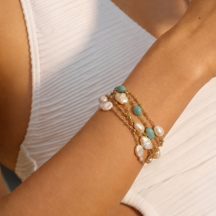 Aurelia Pearl & Jade Layered Necklace