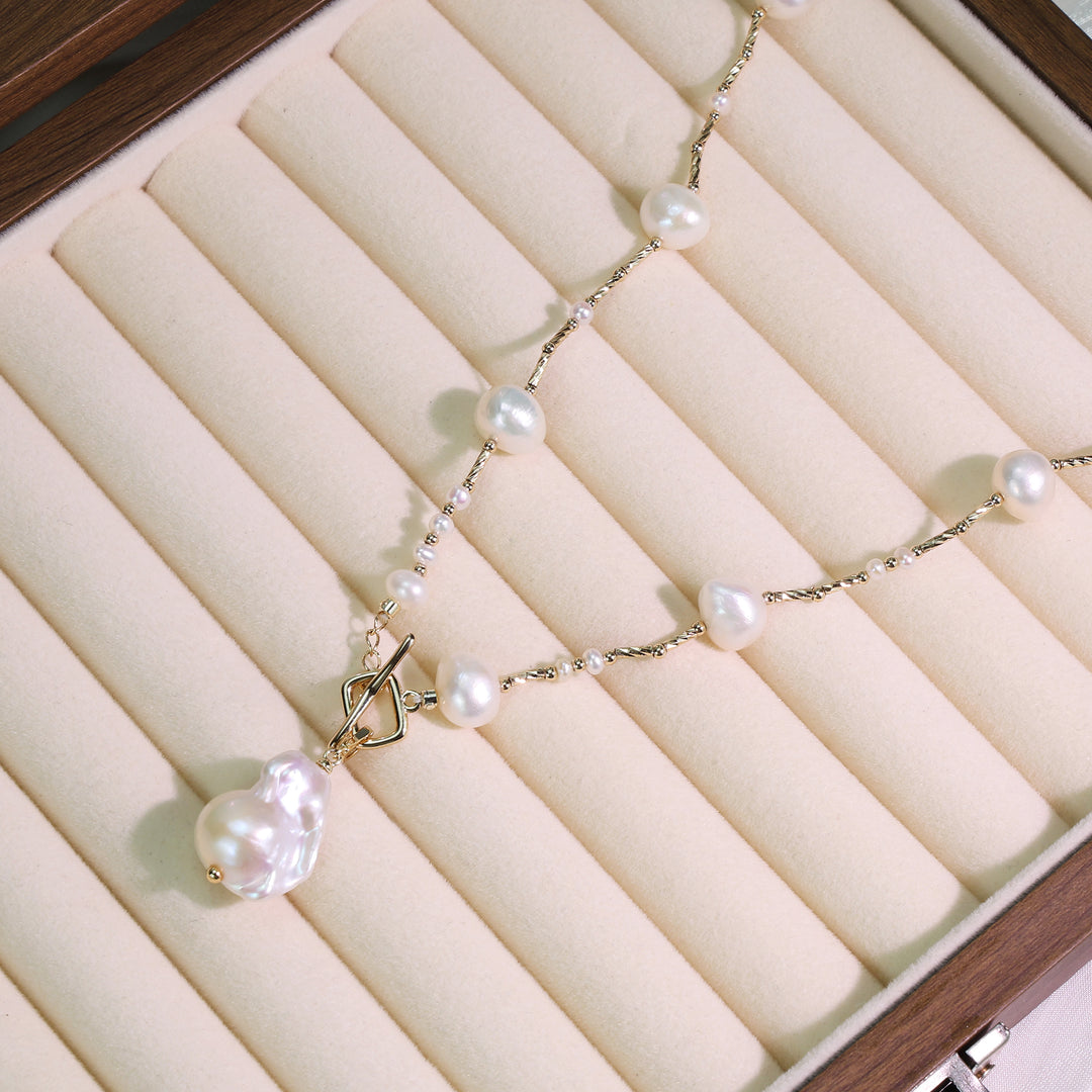 Timeless Pearl Cascade Necklace