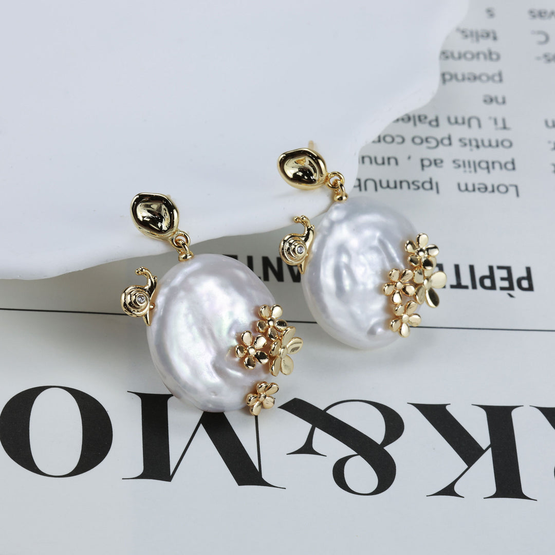Floral Pearl Drop Earrings