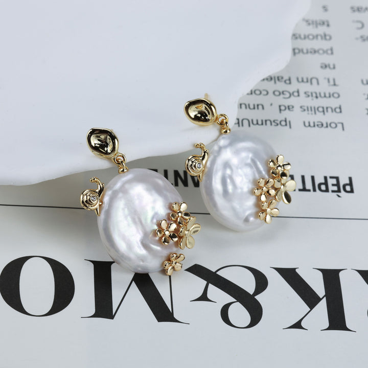 Floral Pearl Drop Earrings