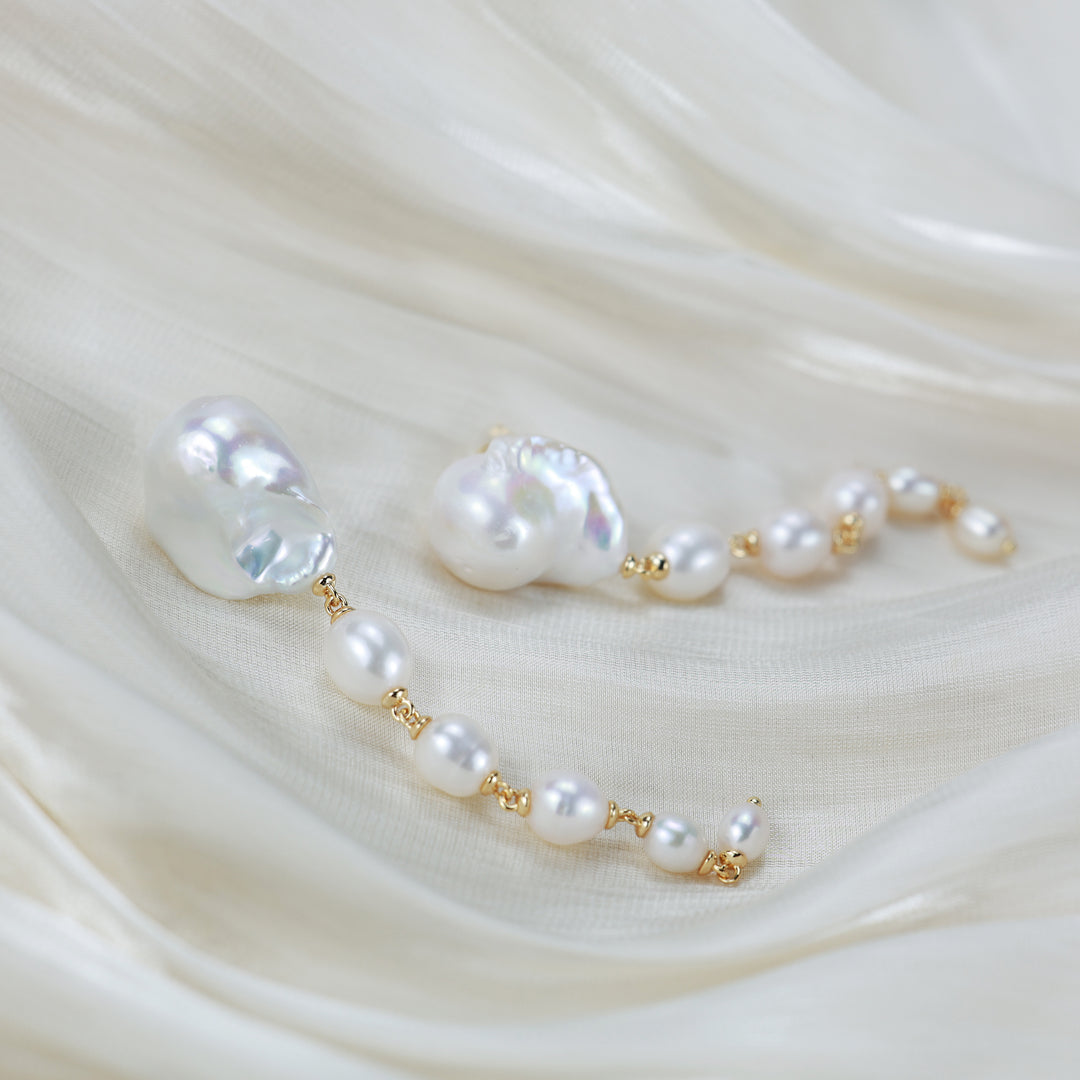 Luminous Cascade Pearl Earrings